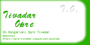 tivadar opre business card